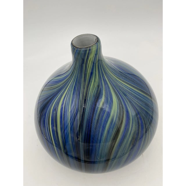 Mid-Century Handblown Swirl Murano Glass Vase - 3