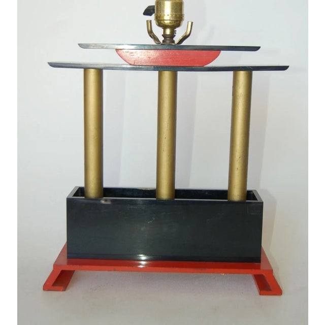 Mid Century Modernist Torii Arch Mixed Media Table Lamp - 3