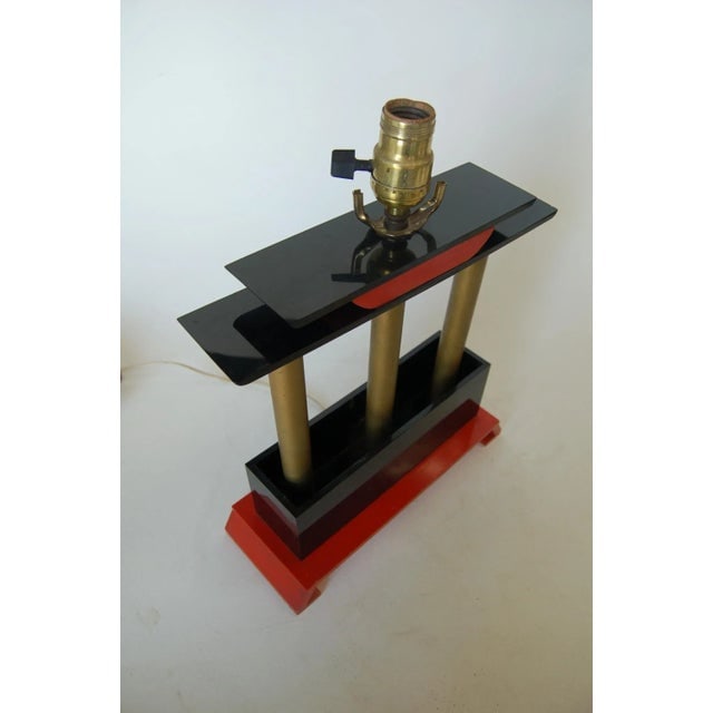 Mid Century Modernist Torii Arch Mixed Media Table Lamp - 4