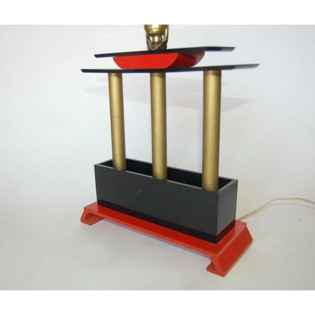 Mid Century Modernist Torii Arch Mixed Media Table Lamp - 6
