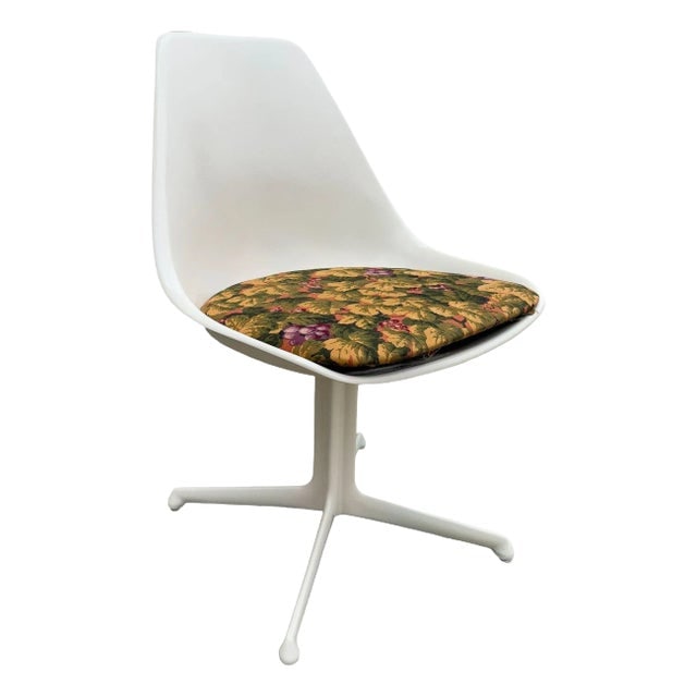 1960s Mid-Century Tulip Side Chair Model 115 by Maurice Burke for Arkana W Floral Seat (1 of 6)