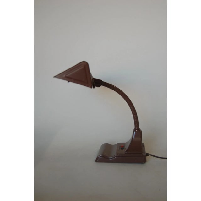 Mid Century Brown Enamel Fluorescent Gooseneck Desk Lamp by Art Specialty - 4