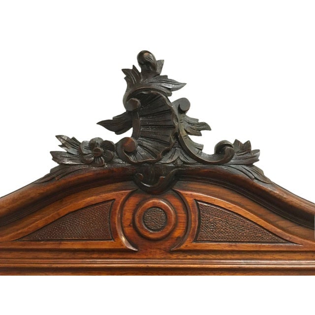 Louis XVI Solid Oak Dressing Vanity Table With Mirror and Marble Top - 7