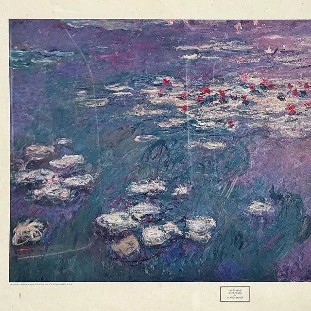 1979 Carnegie Institute "Nympheas" Left Panel Lithograph Poster by Claude Monet, Framed - 3