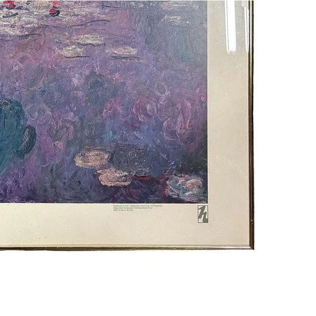 1979 Carnegie Institute "Nympheas" Left Panel Lithograph Poster by Claude Monet, Framed - 7