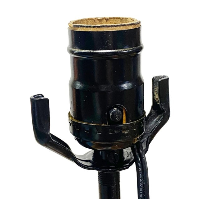 Mid Century Black Ceramic Swan Heads Table Lamp - 6