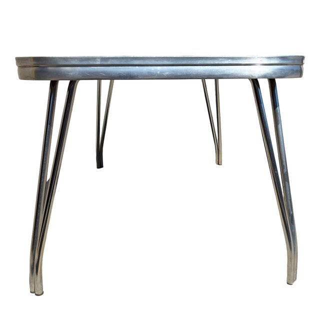 1950s Mid-Century Pink & Black Formica & Polished Chrome Kitchennette Dining Table - 4