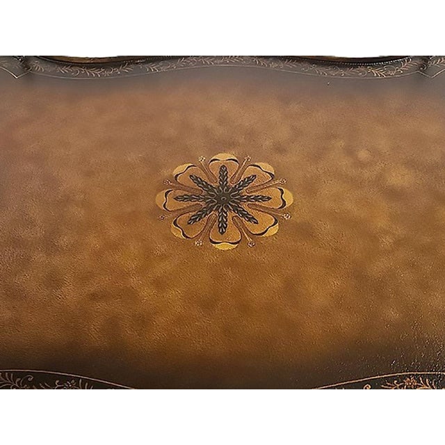Late 20th Century Maitland Smith Gilded Iron Faux Bois Tray Top Statement Tole Cocktail Table - 3