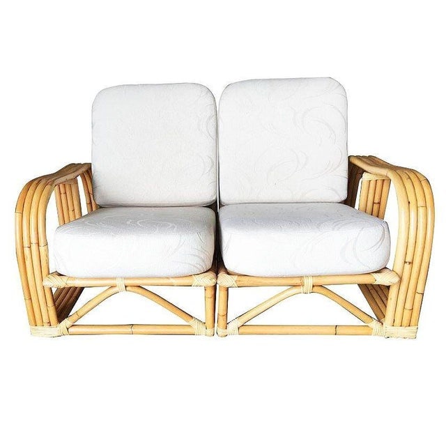 Restored Paul Laszlo Designed Rattan 4-Strand Sectional Settee by by Ficks Reed - 2