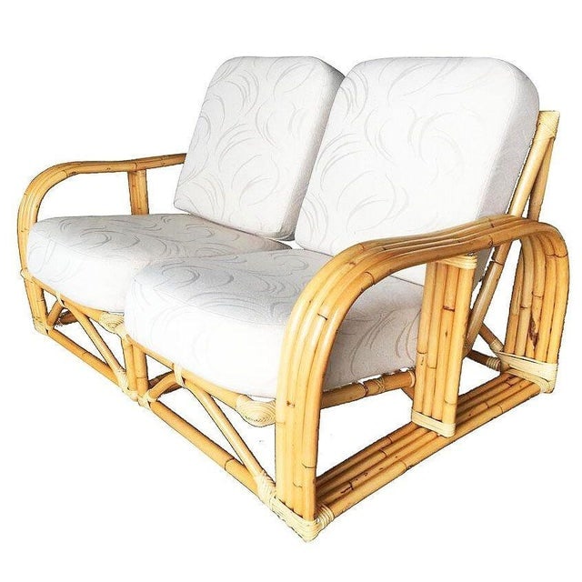 Restored Paul Laszlo Designed Rattan 4-Strand Sectional Settee by by Ficks Reed - 3