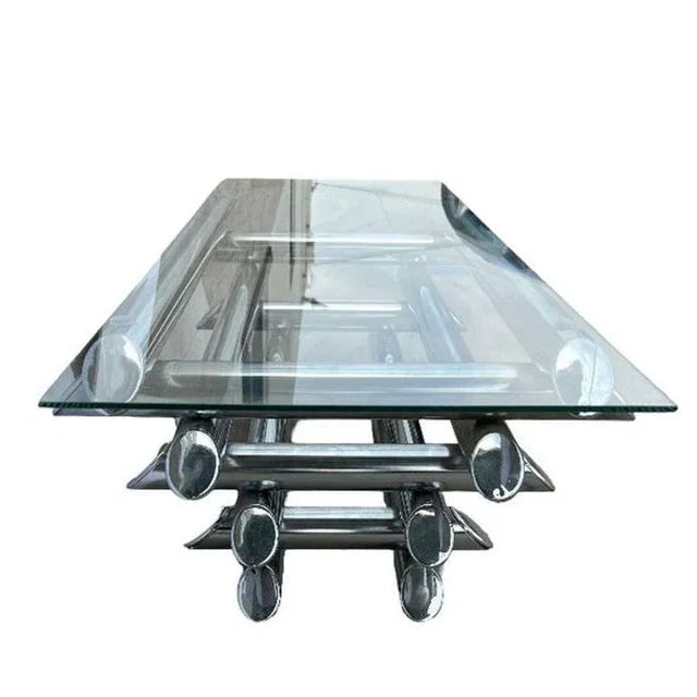 Late 20th Century Paul Mayen Style Chrome Tubular Stacked Cocktail Table - 4