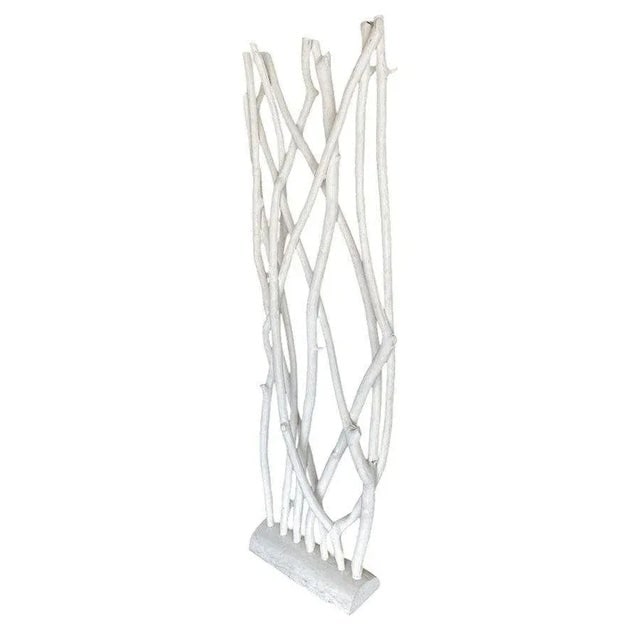 1970s White Modernist Driftwood Floor Sculpture Room Divider - 3