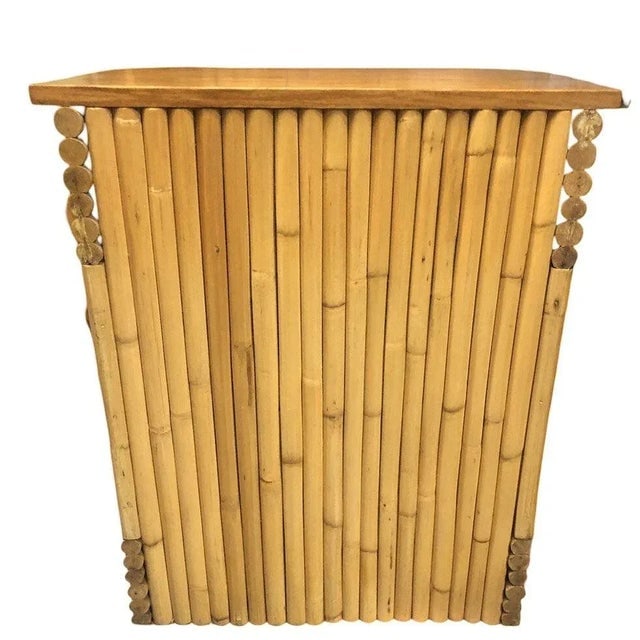 1930s Restored Frankl Inspired Stacked Rattan Streamline Side Table W/ Floating Shelf - 6