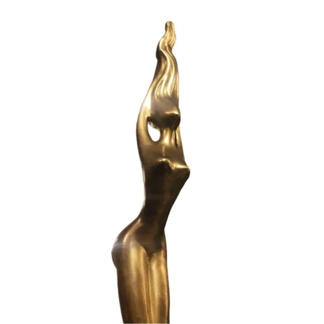1990s Abstract Lovers Bronze Sculpture on Enameled Steel Base - 2