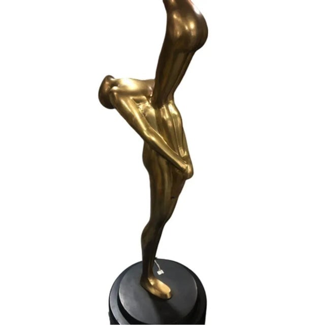1990s Abstract Lovers Bronze Sculpture on Enameled Steel Base - 4