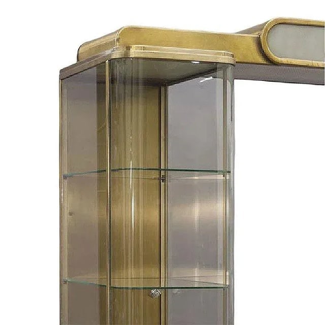 1930s Streamline Art Deco Brass & Oak Double Tower Display Case by Parker Pens - 8