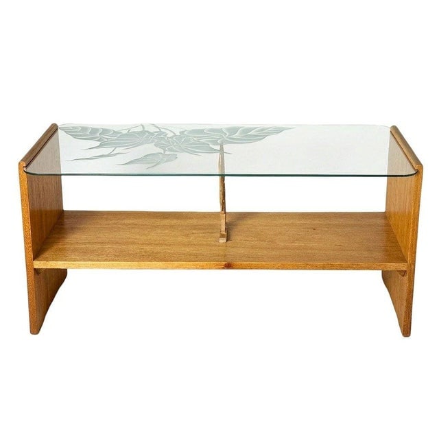 Restored Hand Carved Hawaiian Koa Wood 2 Tiered Coffee Table W/ Glass Table - 2