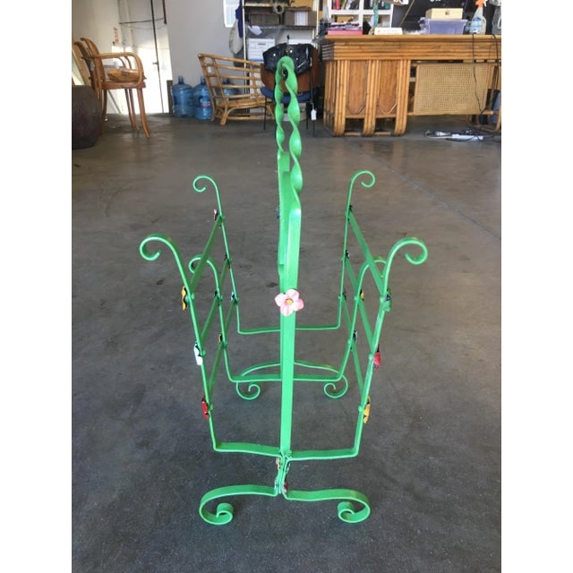 Wrought Iron Heart Floral Accent Magazine Stand - 4