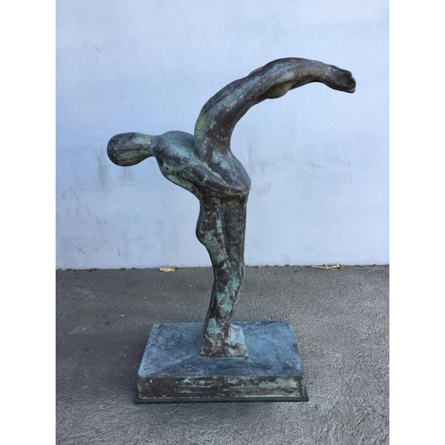 Sizable 43" Modern Faux Bronze "Lovers" Statue - 3