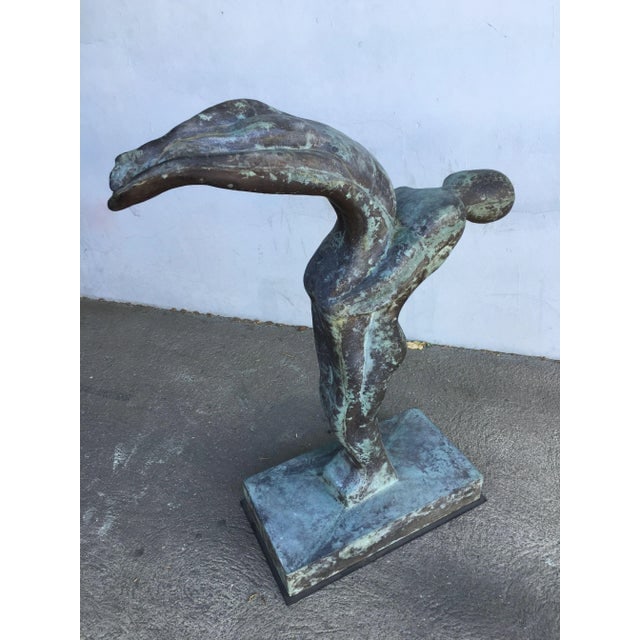 Sizable 43" Modern Faux Bronze "Lovers" Statue - 5