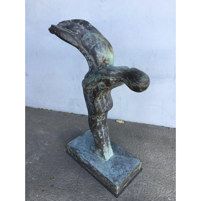 Sizable 43" Modern Faux Bronze "Lovers" Statue - 6