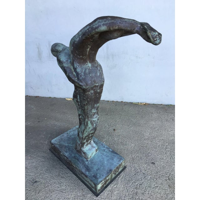 Sizable 43" Modern Faux Bronze "Lovers" Statue - 8