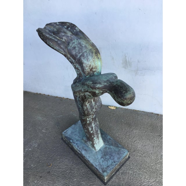 Sizable 43" Modern Faux Bronze "Lovers" Statue - 9