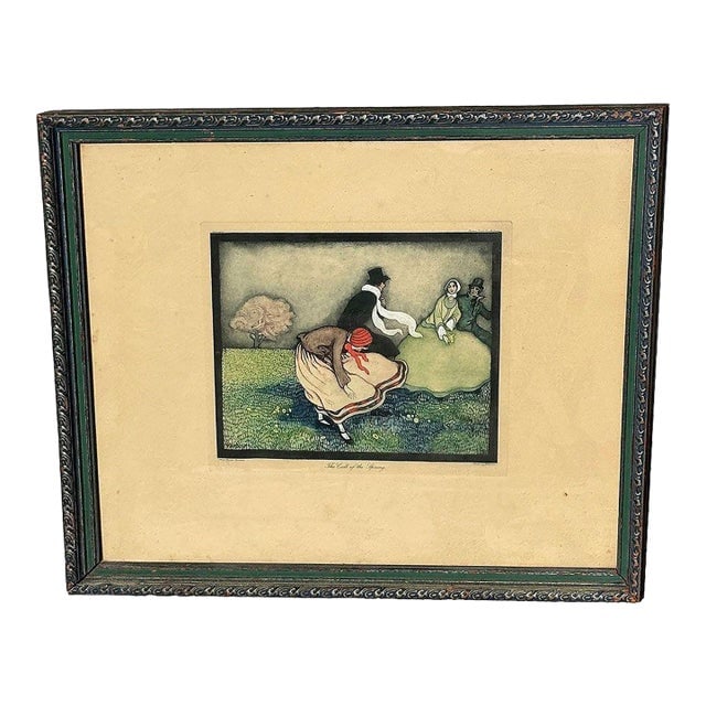 Framed "The Call of the Spring" Watercolor Scenic Lithograph Print by Jennie Harbour (1 of 10)