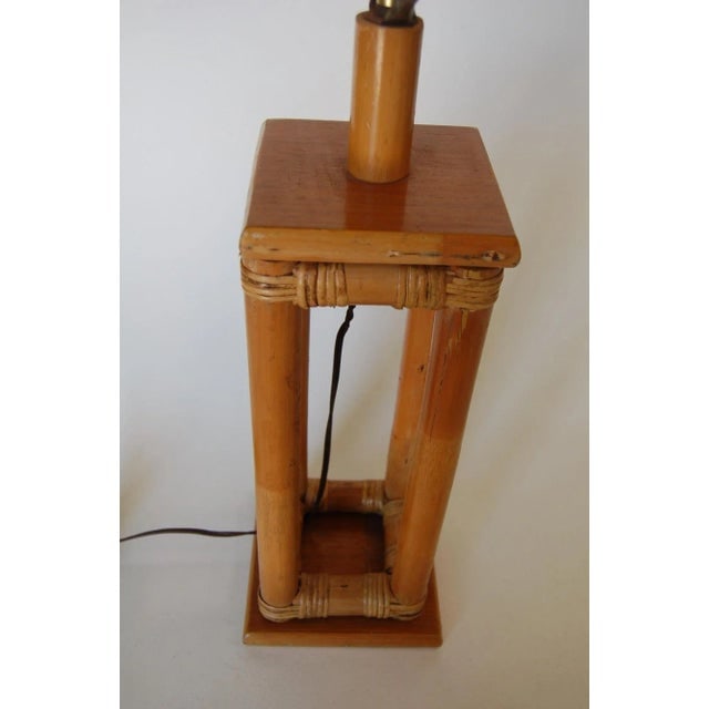 Restored Mid-Century Box Frame Rattan Table Lamp - 4