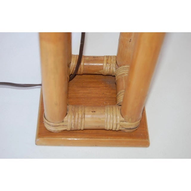 Restored Mid-Century Box Frame Rattan Table Lamp - 5