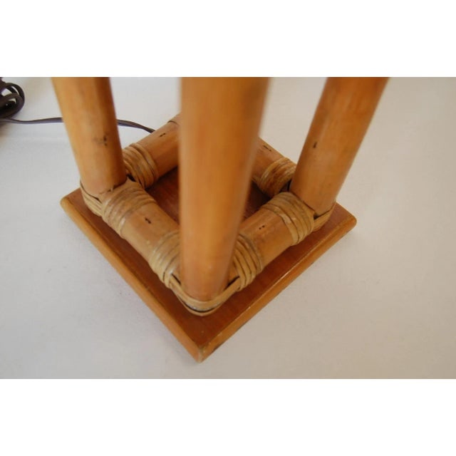 Restored Mid-Century Box Frame Rattan Table Lamp - 6