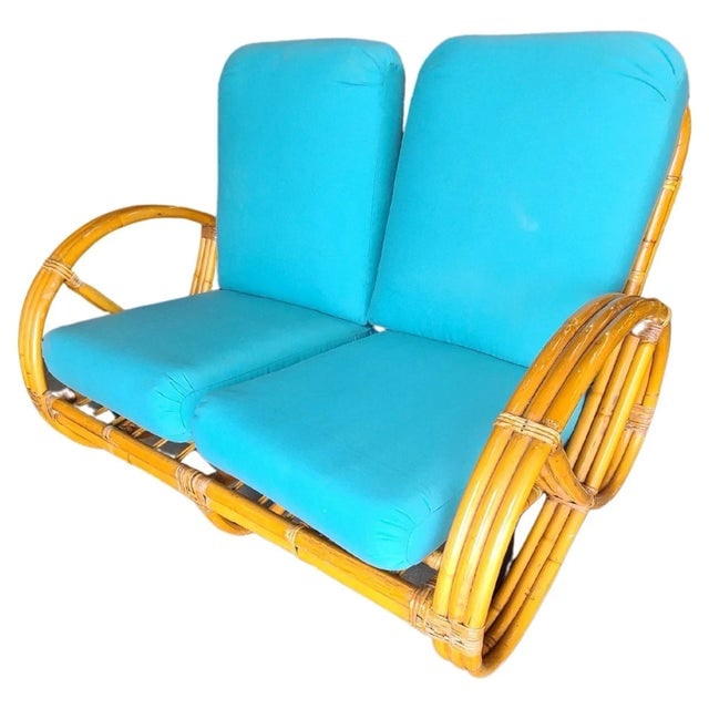 Restored Mid Century 3 Strand Full Pretzel Settee with Open Base - 5