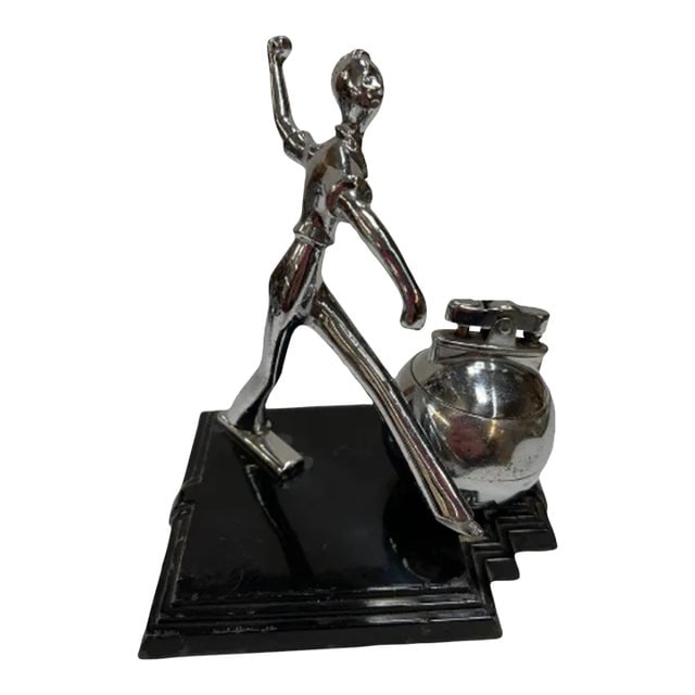 1930s Art Deco Ball Player Table Table Lighter With Base by Ronson (1 of 9)
