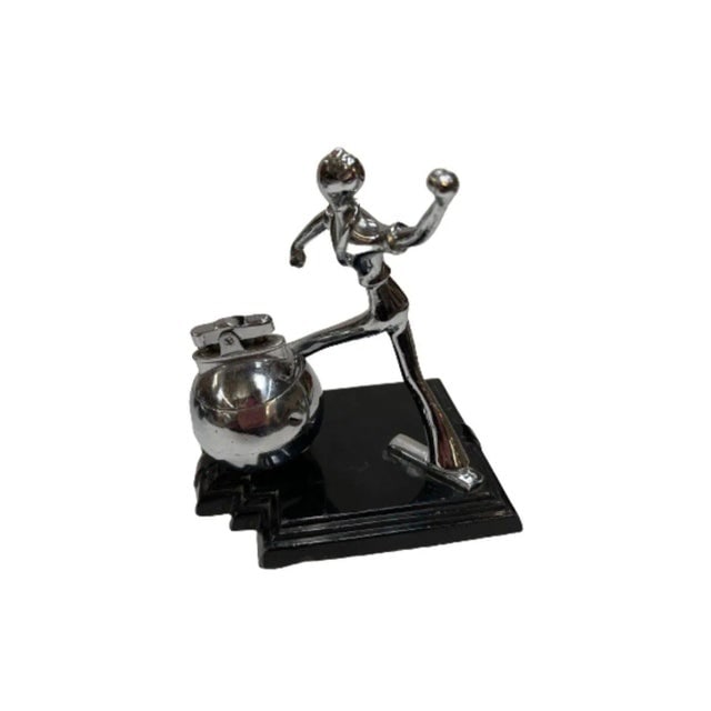 1930s Art Deco Ball Player Table Table Lighter With Base by Ronson - 6