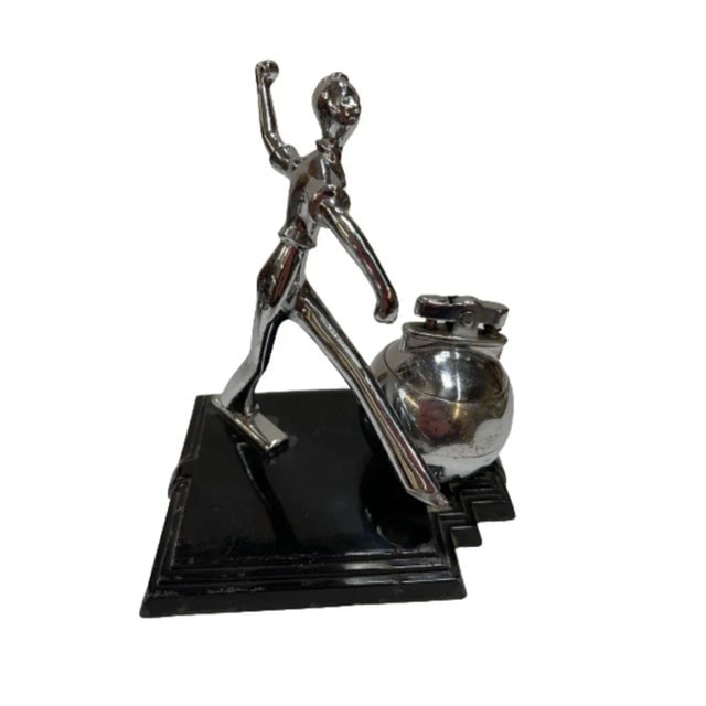 1930s Art Deco Ball Player Table Table Lighter With Base by Ronson - 9