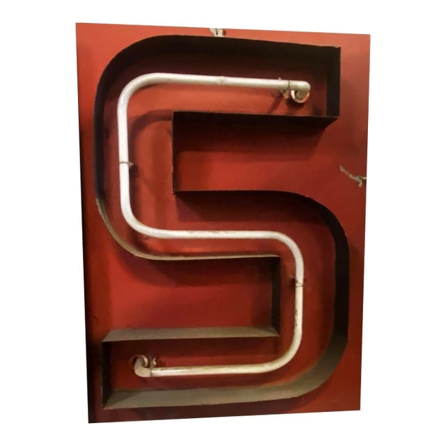 Large Vintage Neon Marquee Letter "S" From Pan American Auditorium: Title: Large Vintage Neon Marquee Letter "S" From Pan American Auditorium Description: Own a piece of Los Angeles history. This large neon marquee letter "S" comes from the interior of the iconic