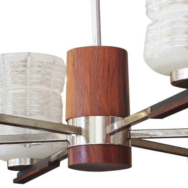 Mid-Century Italian Sputnik Rosewood Chandelier - 8