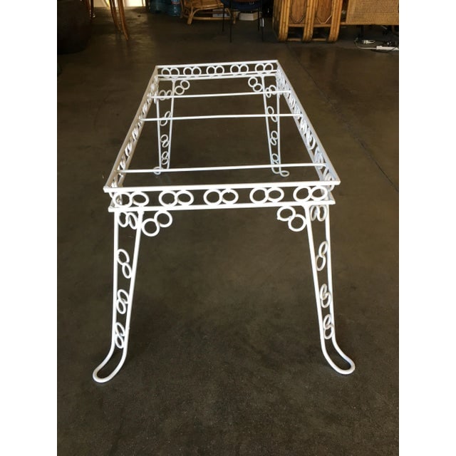 Custom 4 Person Outdoor "Circle 8" Iron Table W/ Glass Top - 2