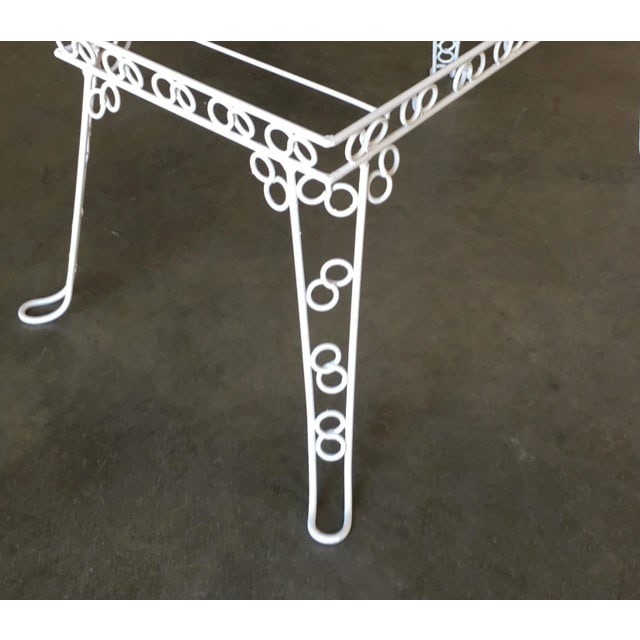 Custom 4 Person Outdoor "Circle 8" Iron Table W/ Glass Top - 3