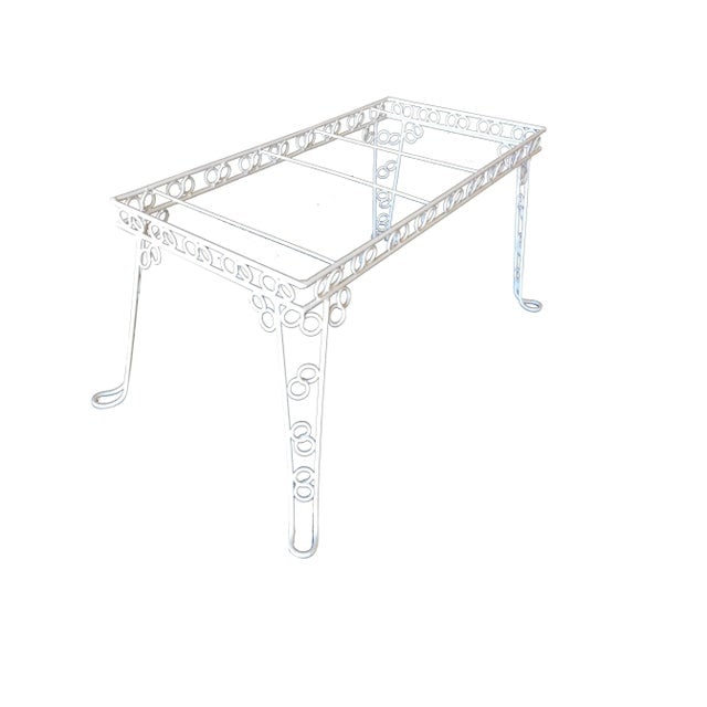 Custom 4 Person Outdoor "Circle 8" Iron Table W/ Glass Top - 5