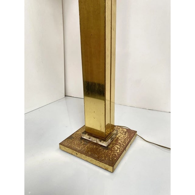 High Style Modern Lucite Acrylic and Brass Floor Lamp, Circa 1970 - 6