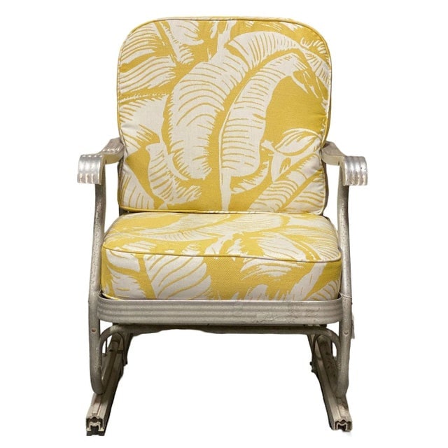 1950s Mid-Century Aluminum Patio/Outdoor Lounge Chair With Ski Legs - 2