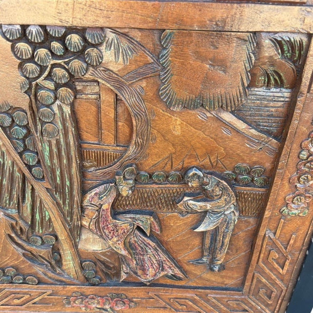 1950s Mid-Century James Mont Style Carved Media Credenza Stereo Cabinet - 3