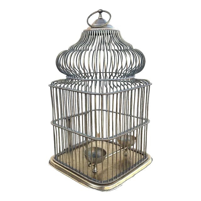 1900 Late Victorian Solid Bronze Wire Eastern Spire Birdcage With Pin Lock (1 of 6)
