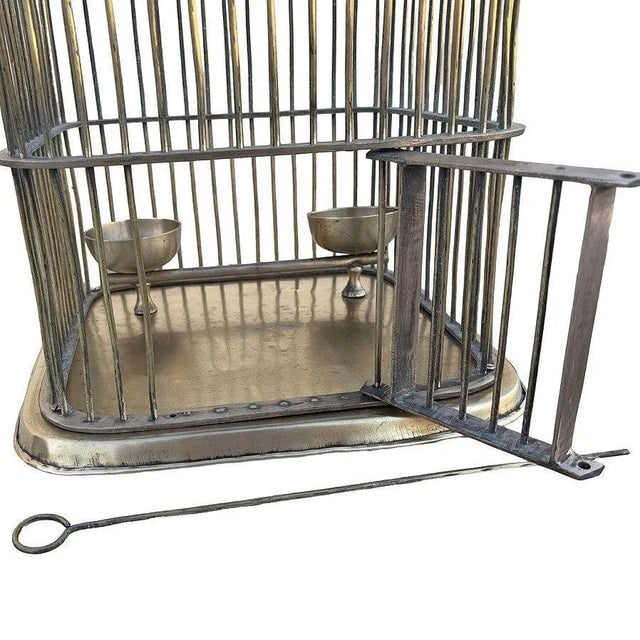 1900 Late Victorian Solid Bronze Wire Eastern Spire Birdcage With Pin Lock - 6
