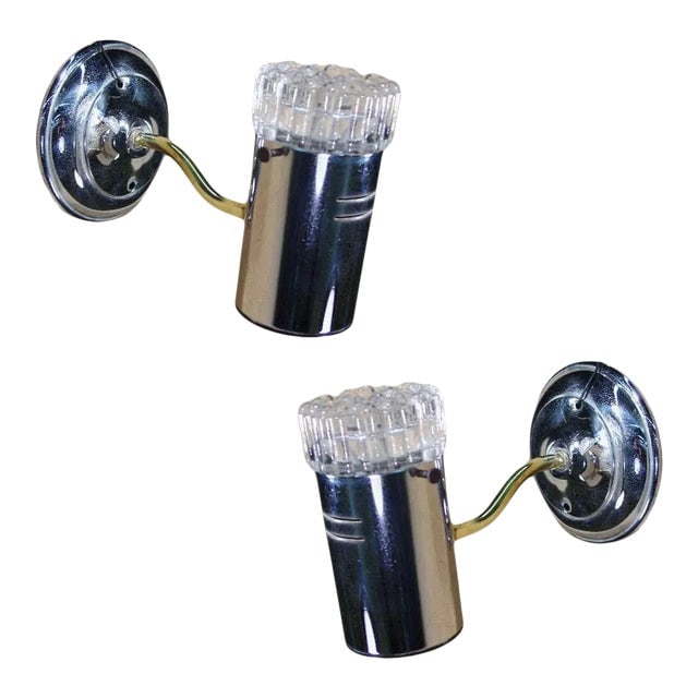 1950s Bubble Glass Wall Sconces in the Manner of Limburg - a Pair (1 of 5)
