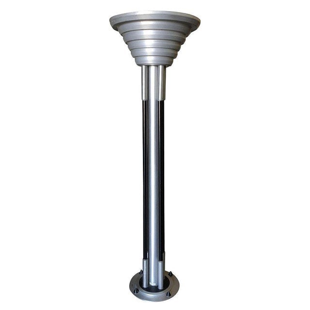 1980s Large Art Deco Revival Machine Age Torchiere Floor Lamp, Pair - 2