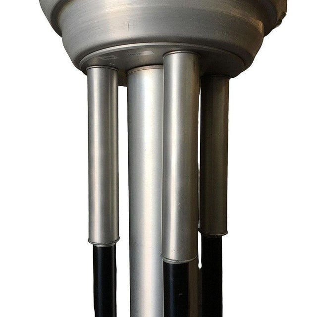 1980s Large Art Deco Revival Machine Age Torchiere Floor Lamp, Pair - 6