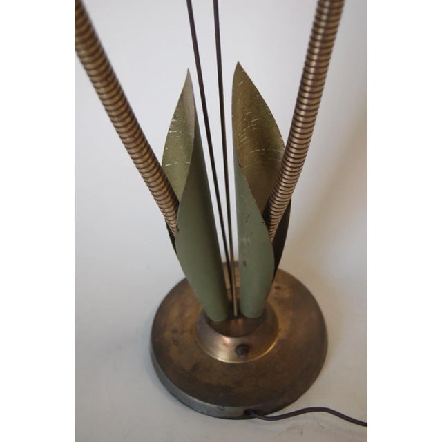 Green Enamel Double Gooseneck Adjustable Calla Lily Desk Lamp. - 4
