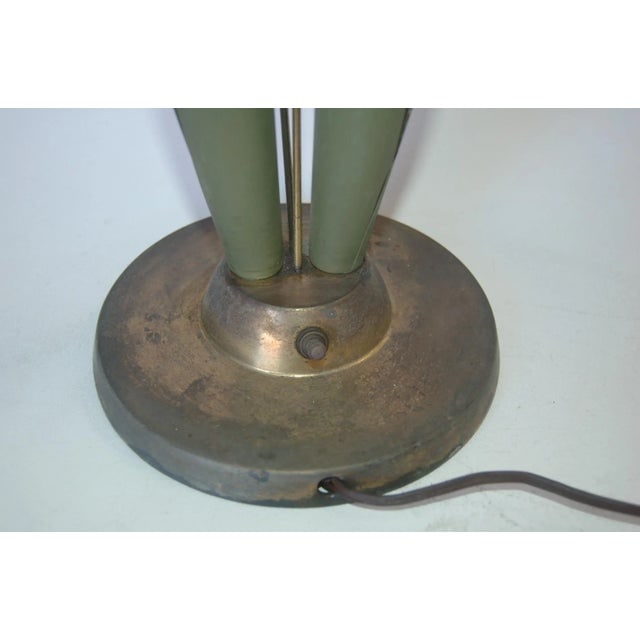 Green Enamel Double Gooseneck Adjustable Calla Lily Desk Lamp. - 6